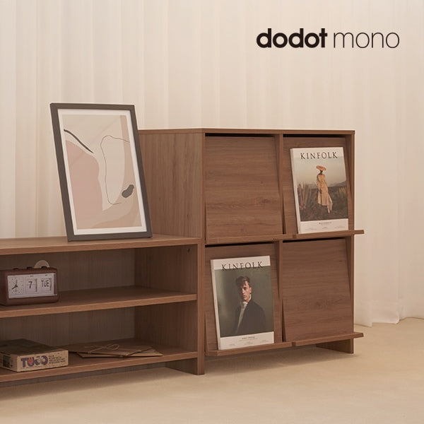 Cabinet with Flip-Up Doors and Magazine Display Panels
