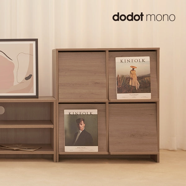 Cabinet with Flip-Up Doors and Magazine Display Panels