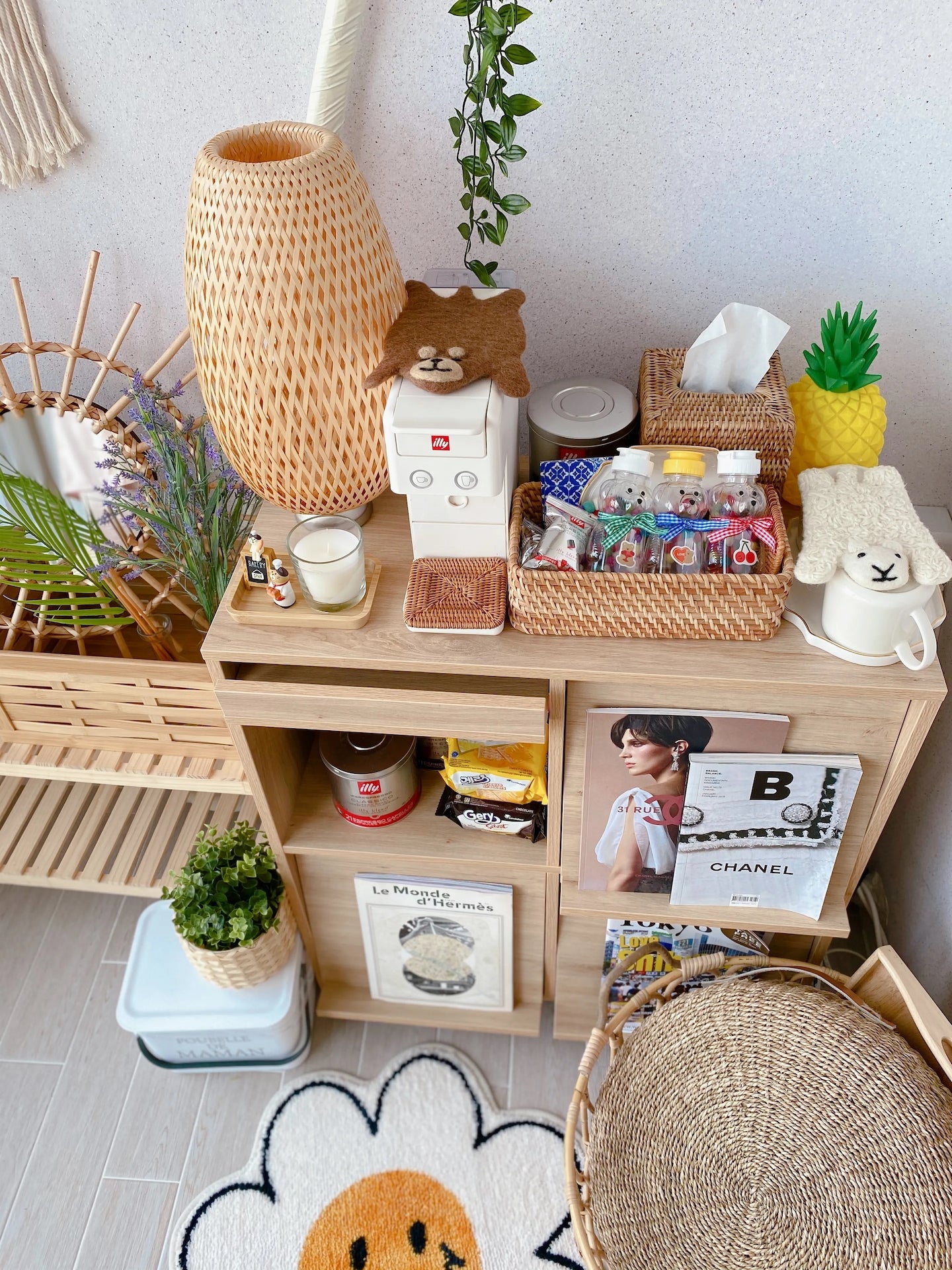 Wooden Flip-Front Storage Cabinet