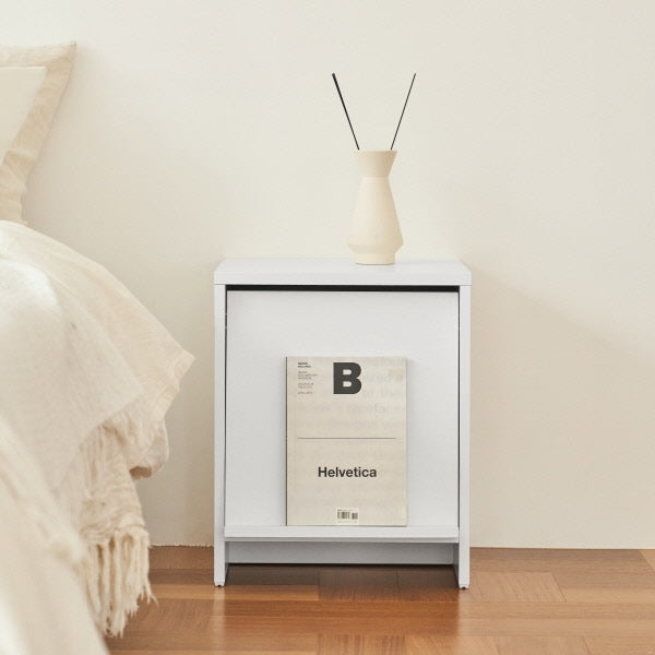Wooden Bedside Table with Front Magazine Rack