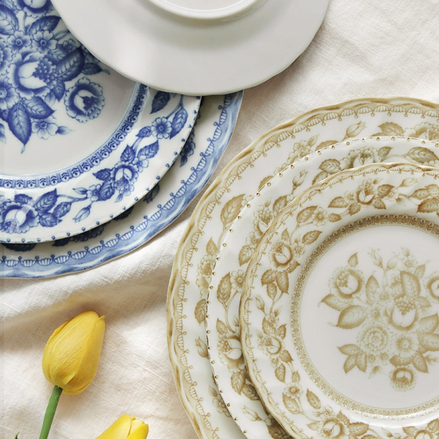 Vintage Floral Dessert Plate