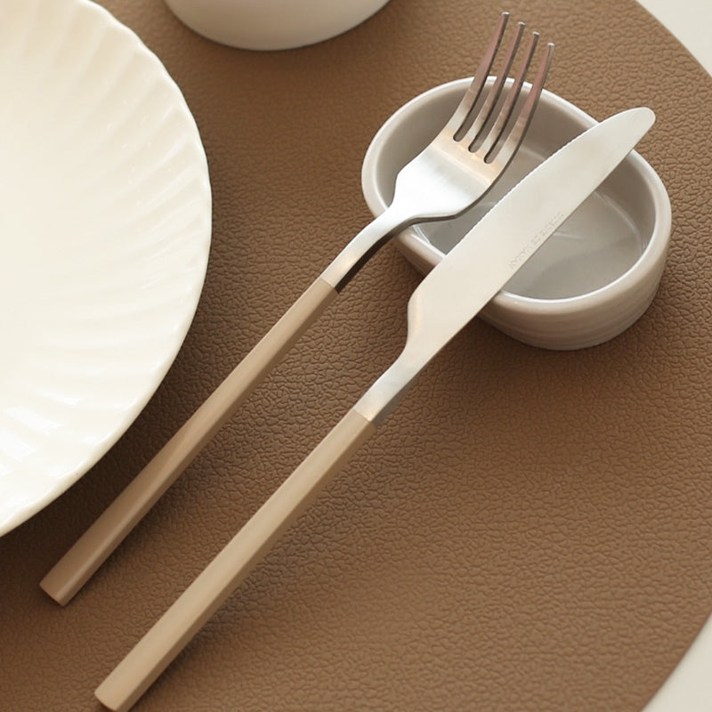 Matte Stainless Steel Table Knife & Fork Set of 2