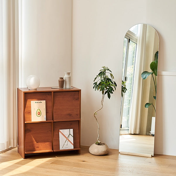 Cabinet with Flip-Up Doors and Magazine Display Panels