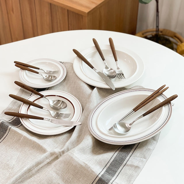 Maple Wood Handle Stainless Steel Cutlery Set (10-Piece)