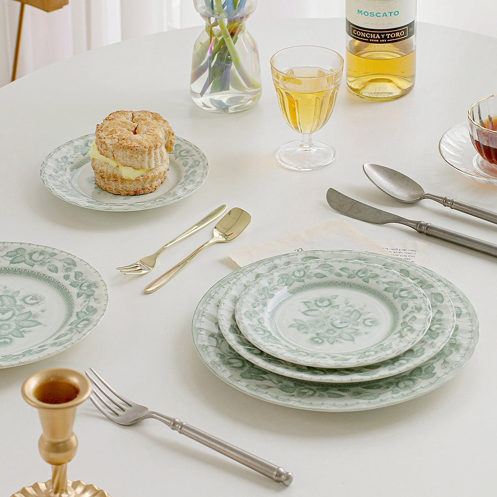 Vintage Floral Dessert Plate