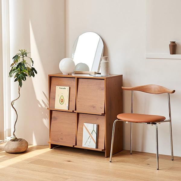 Cabinet with Flip-Up Doors and Magazine Display Panels