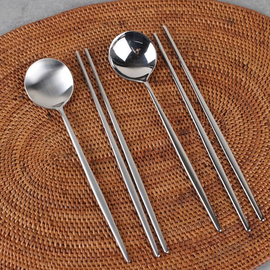 Helio Stainless Steel Spoon & Chopsticks Set