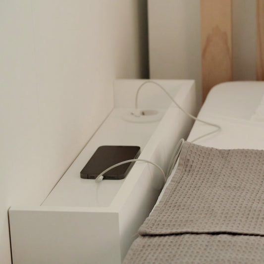 Velita Bedside Gap Side Table Storage Cabinet