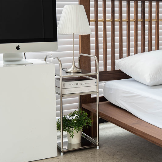 Metal 3-Tier Square Side Table