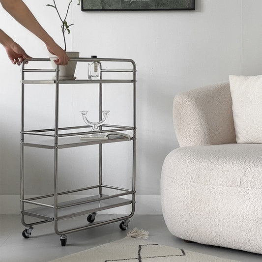 Slim Rolling Metal Storage Cart