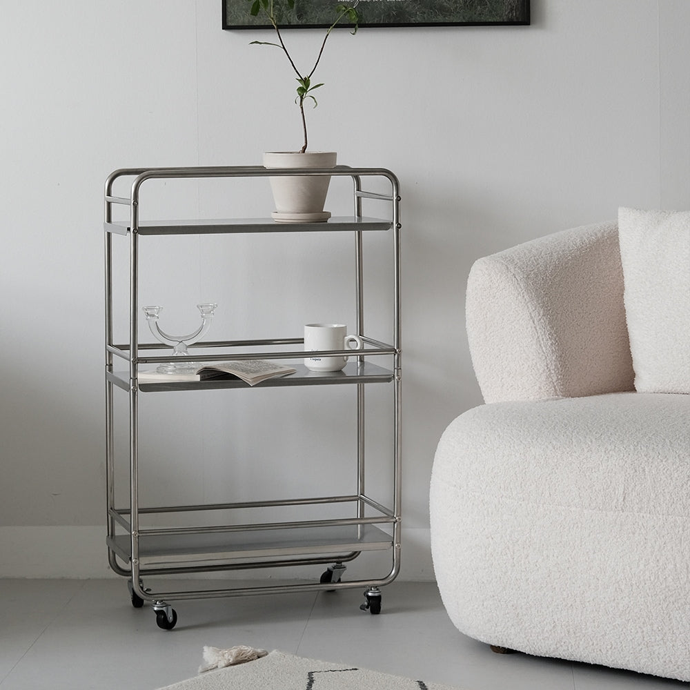 Slim Rolling Metal Storage Cart