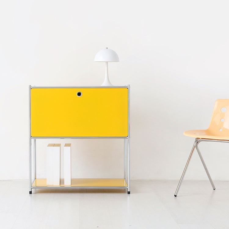 Modular Metal Storage Cabinet with Flip-Down Door