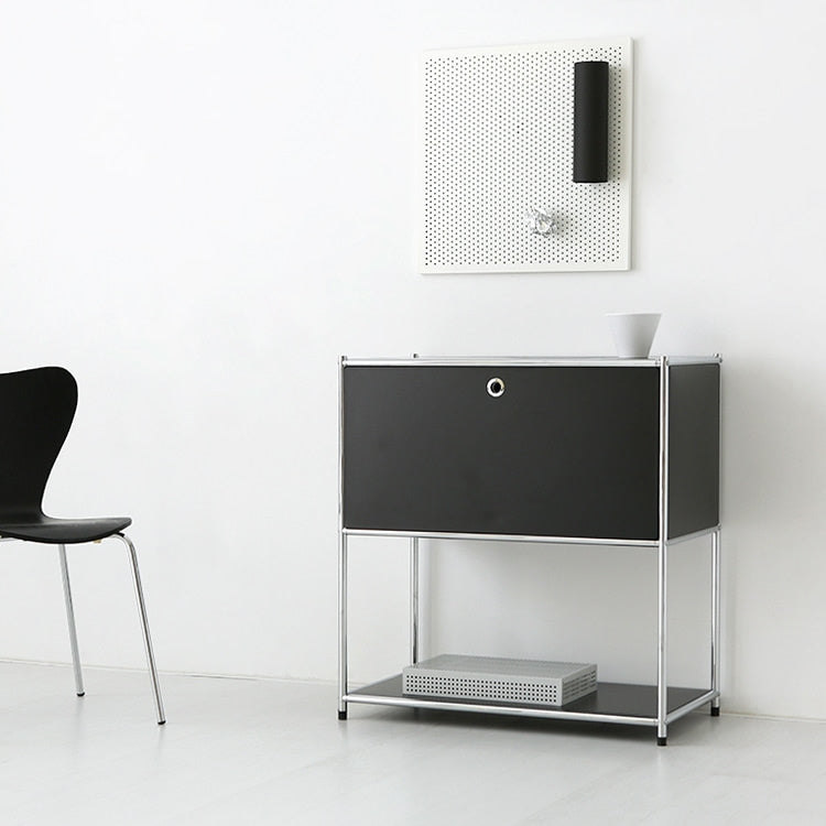 Modular Metal Storage Cabinet with Flip-Down Door