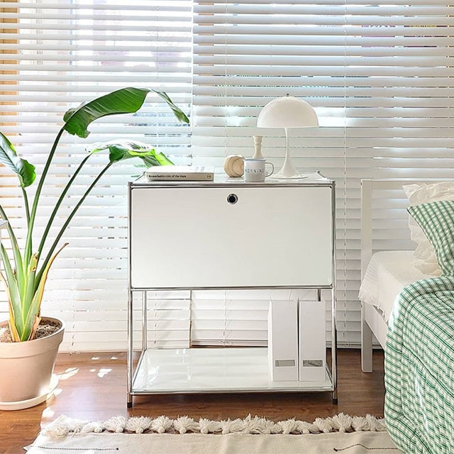 Modular Metal Storage Cabinet with Flip-Down Door