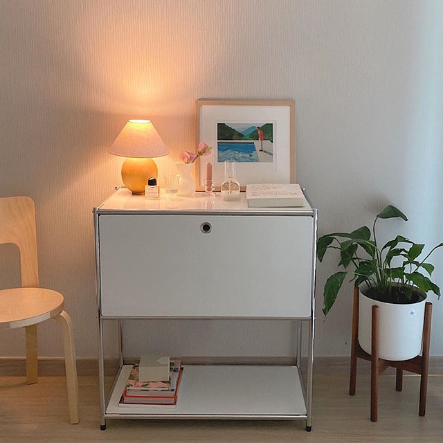 Modular Metal Storage Cabinet with Flip-Down Door
