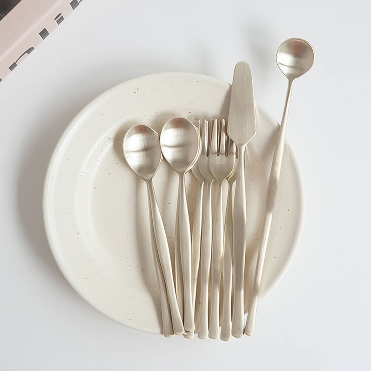 Satin Gold Dessert Cutlery 10-Piece Set