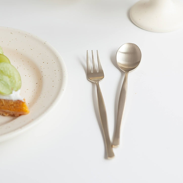 Satin Gold Dessert Cutlery 10-Piece Set