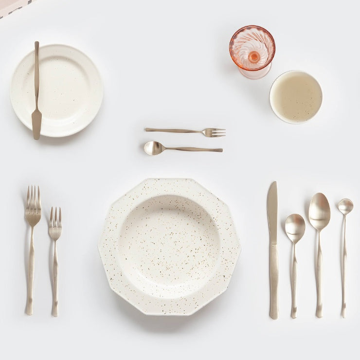 Satin Gold Dessert Cutlery 10-Piece Set
