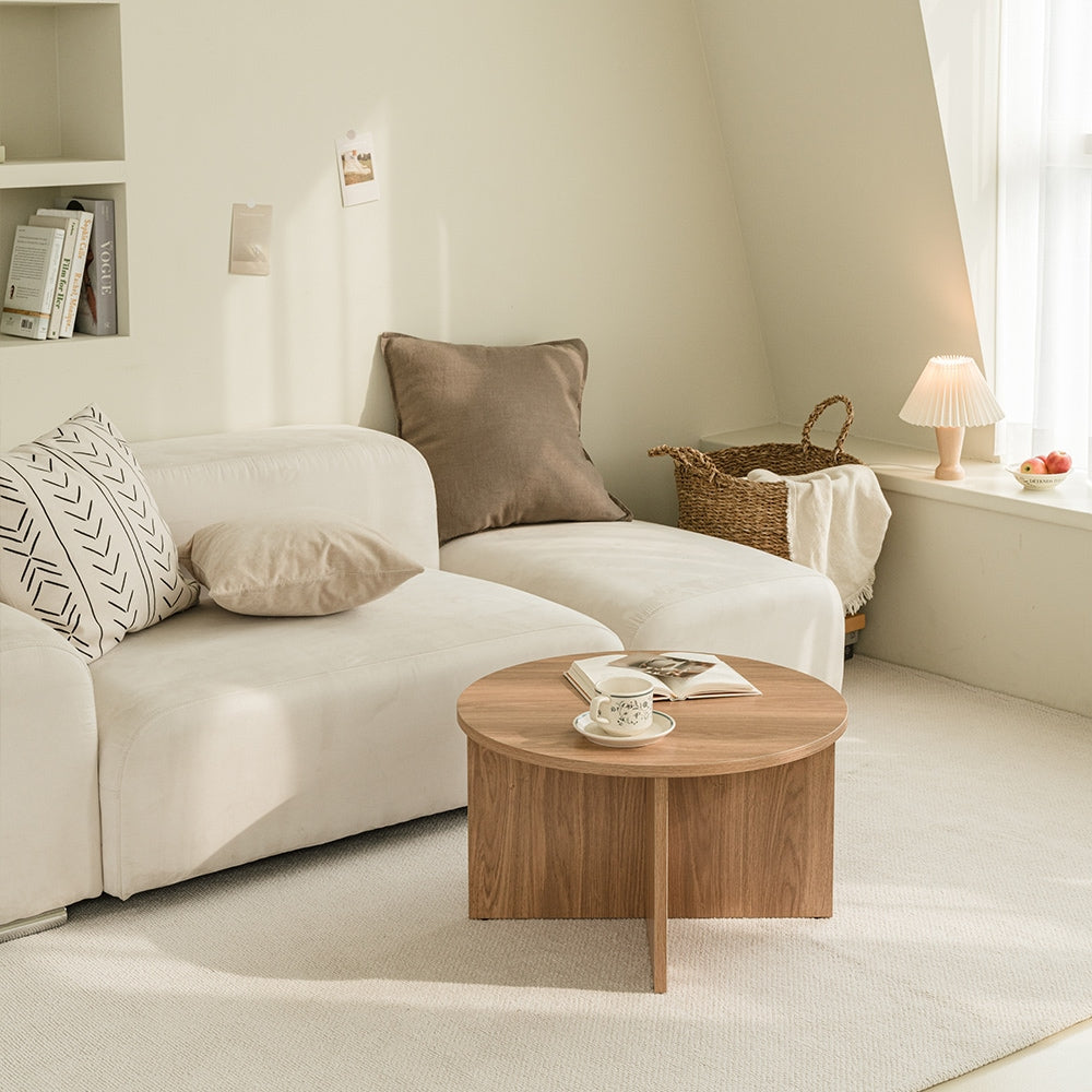 Wood Round Side Table