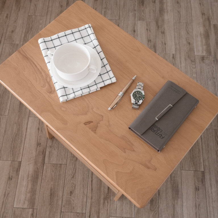 Wooden Side Table with Magazine Rack