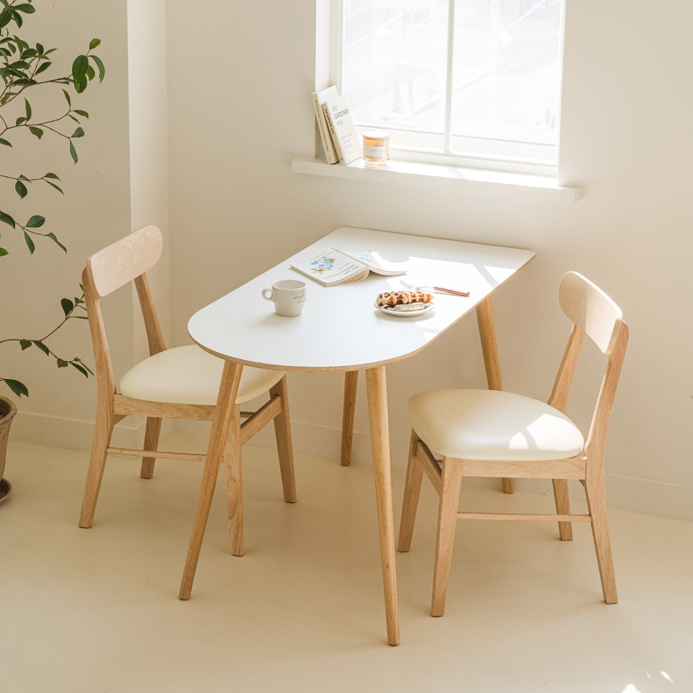 Half Oval Wooden Legs Dining Table