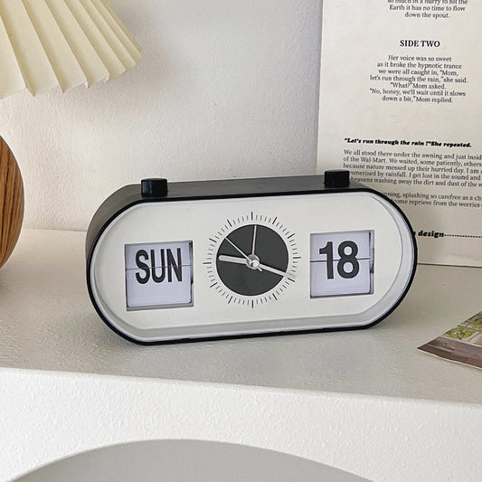 Round Modern Flip Table Clock