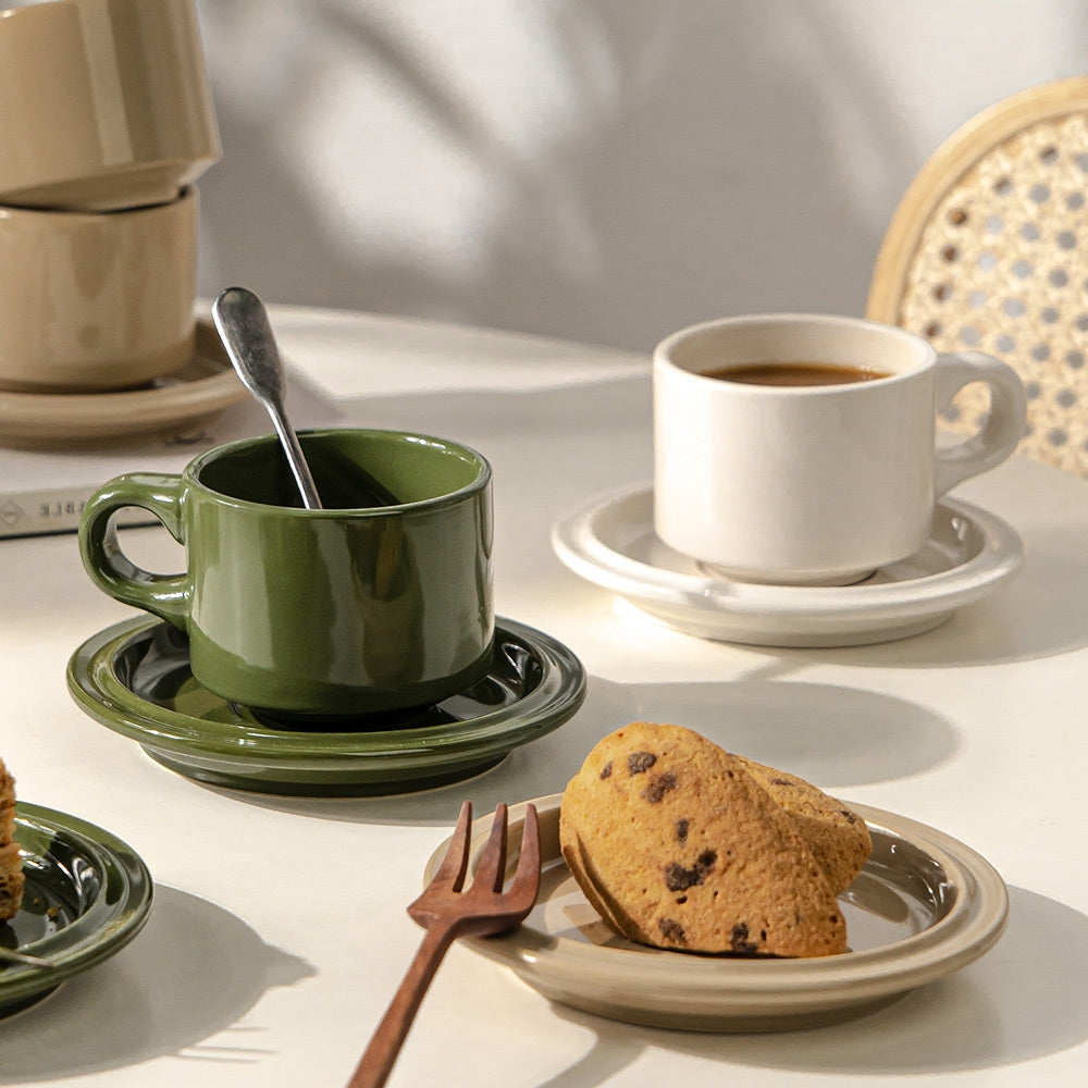 Glossy Ceramic Cup & Saucer Set
