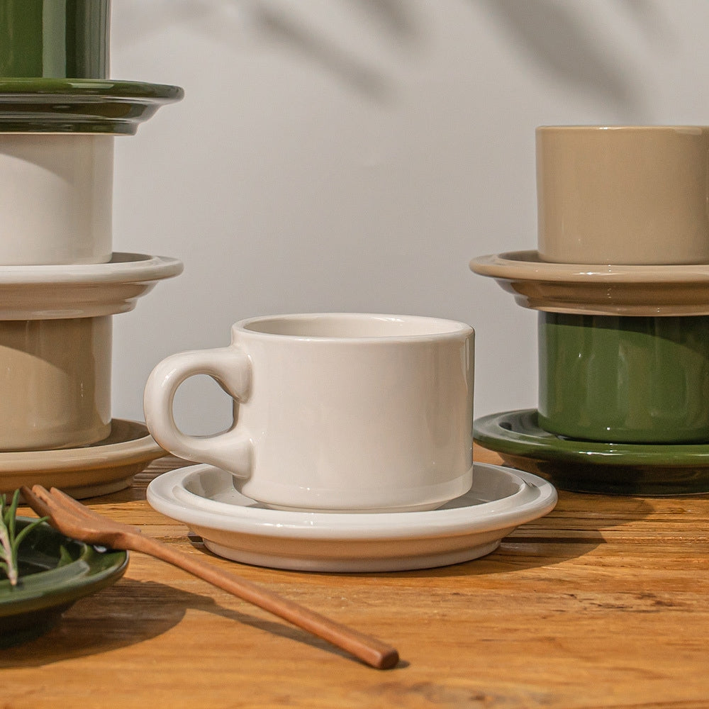 Glossy Ceramic Cup & Saucer Set