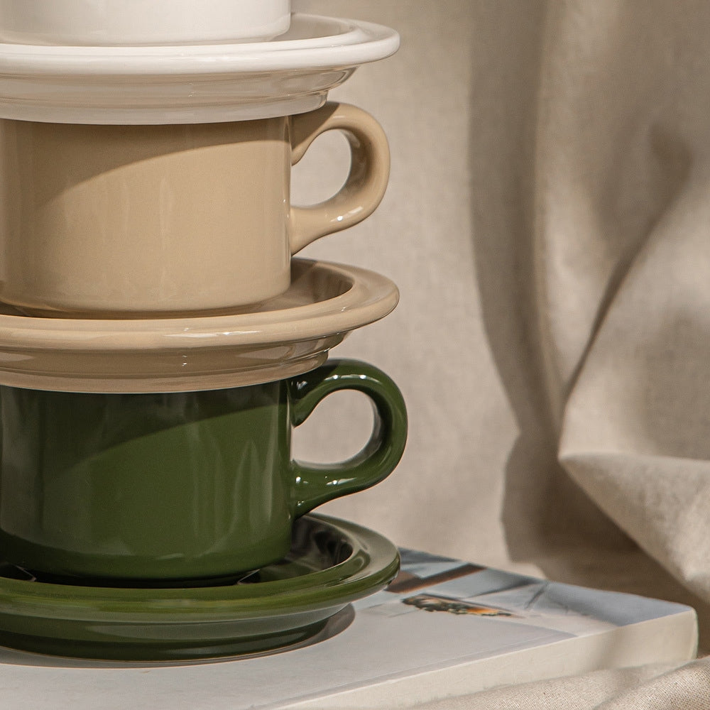 Glossy Ceramic Cup & Saucer Set