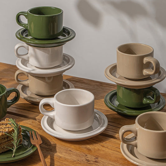 Glossy Ceramic Cup & Saucer Set