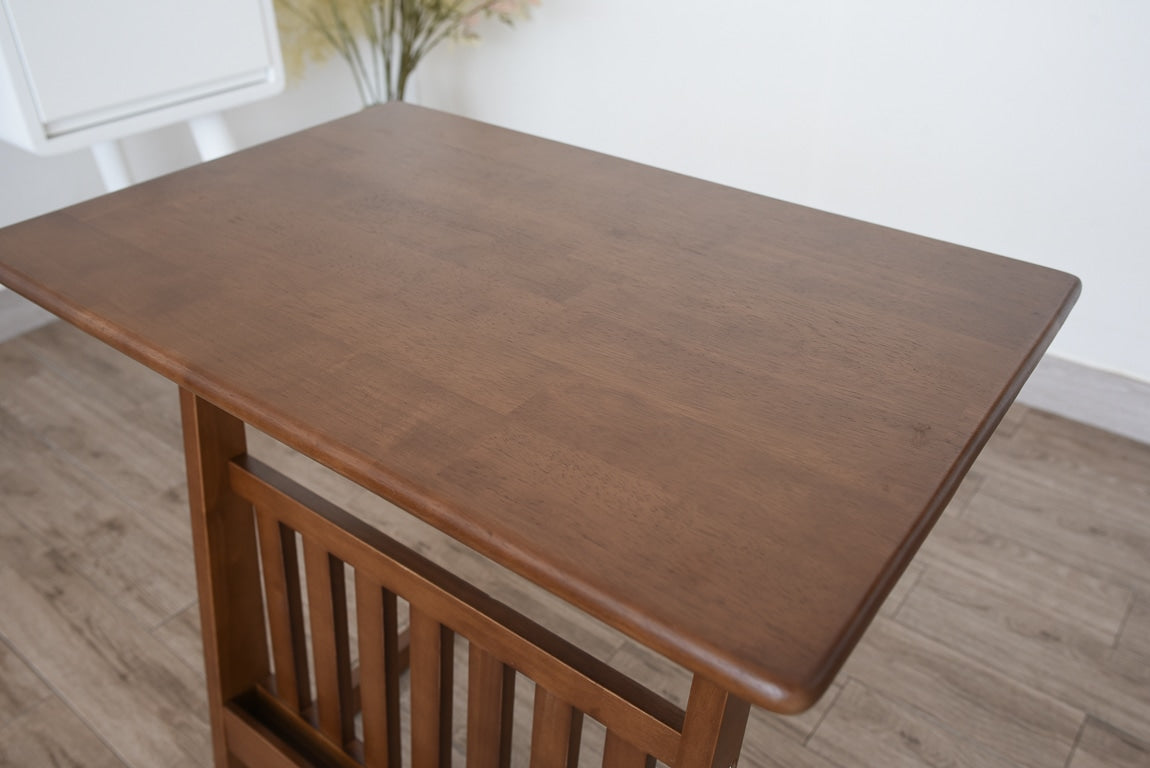 Wooden Side Table with Magazine Rack