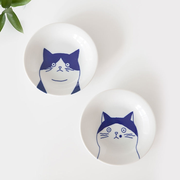 Cat Illustration Porcelain Dish Set – 5 Piece