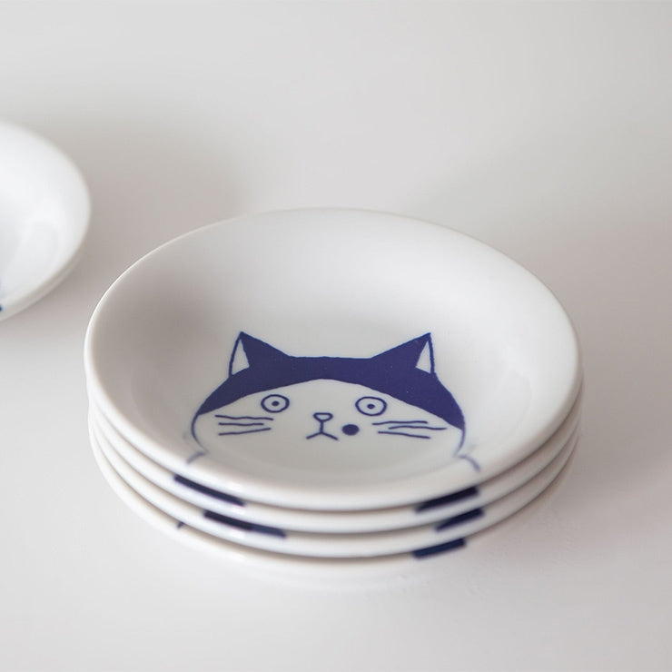 Cat Illustration Porcelain Dish Set – 5 Piece