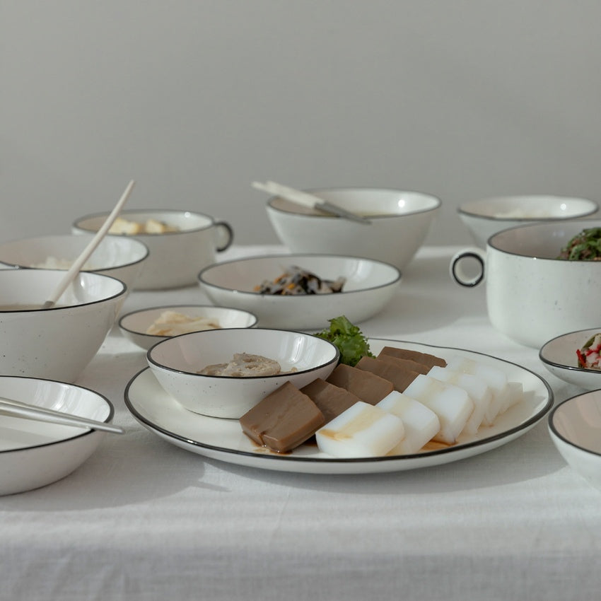 42‑Piece Stone Line Ceramic Dinnerware Set for 6