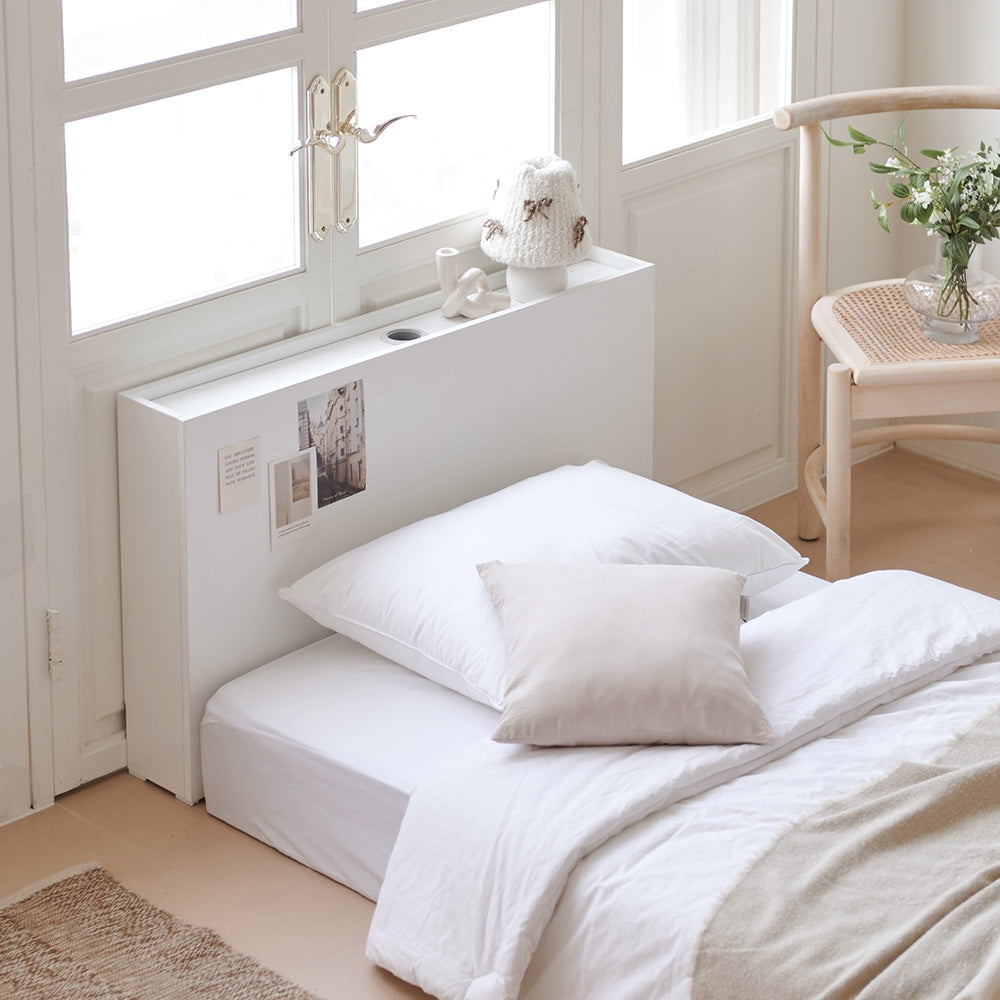 Slim Headboard Storage Shelf