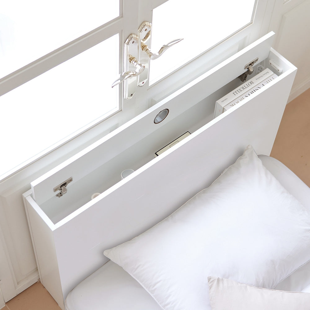 Slim Headboard Storage Shelf