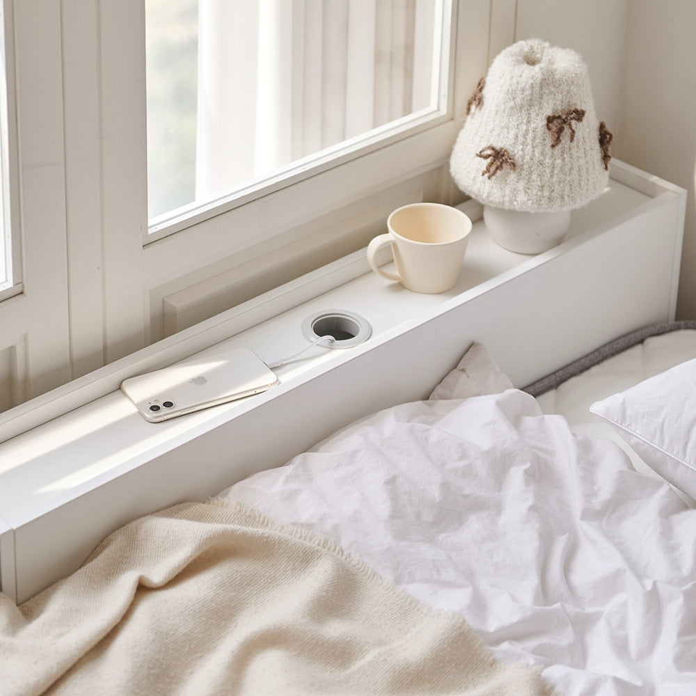 Slim Headboard Storage Shelf