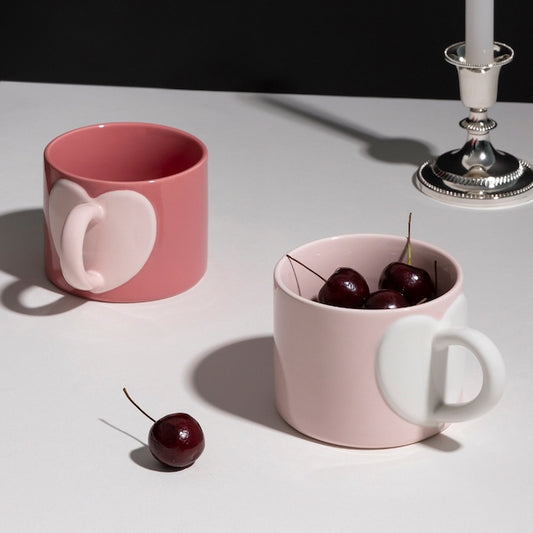 Heart Signal Hug Ceramic Mug (Set of 2)