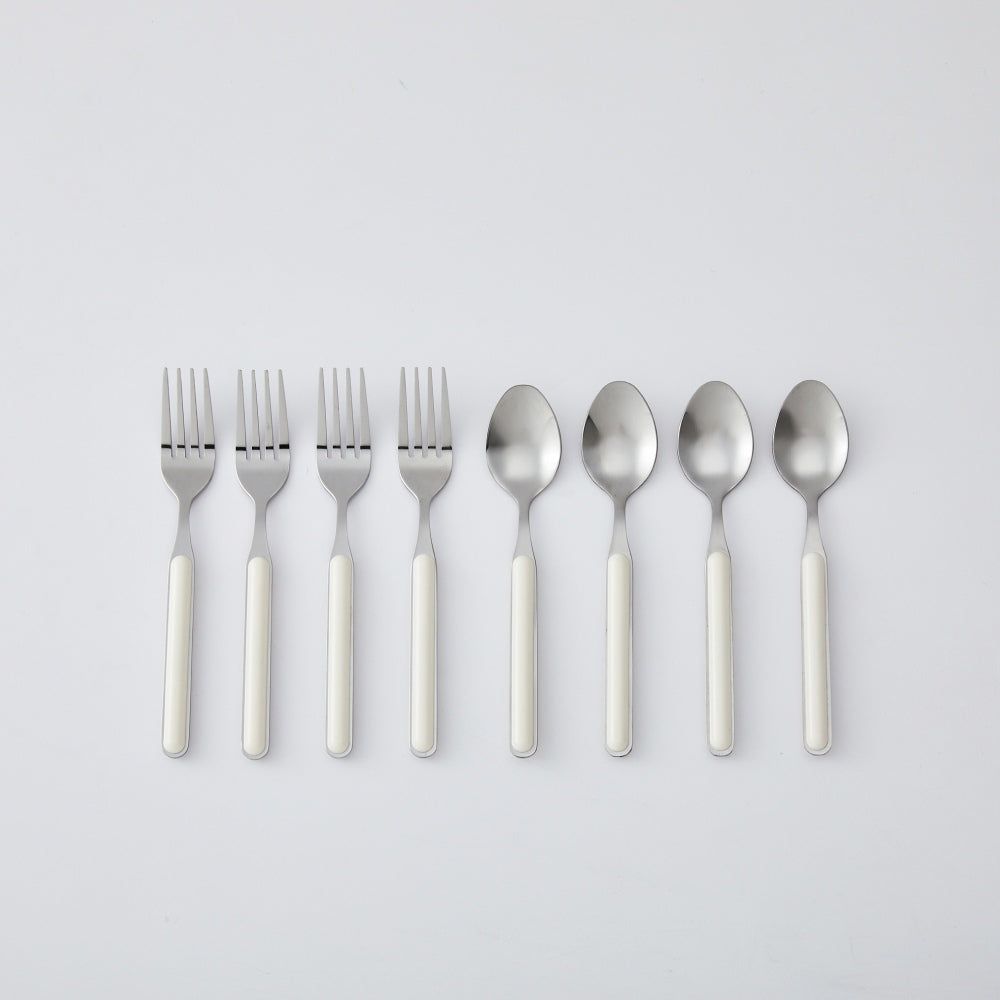 Ivory Dessert Spoon & Fork Set – 8Piece