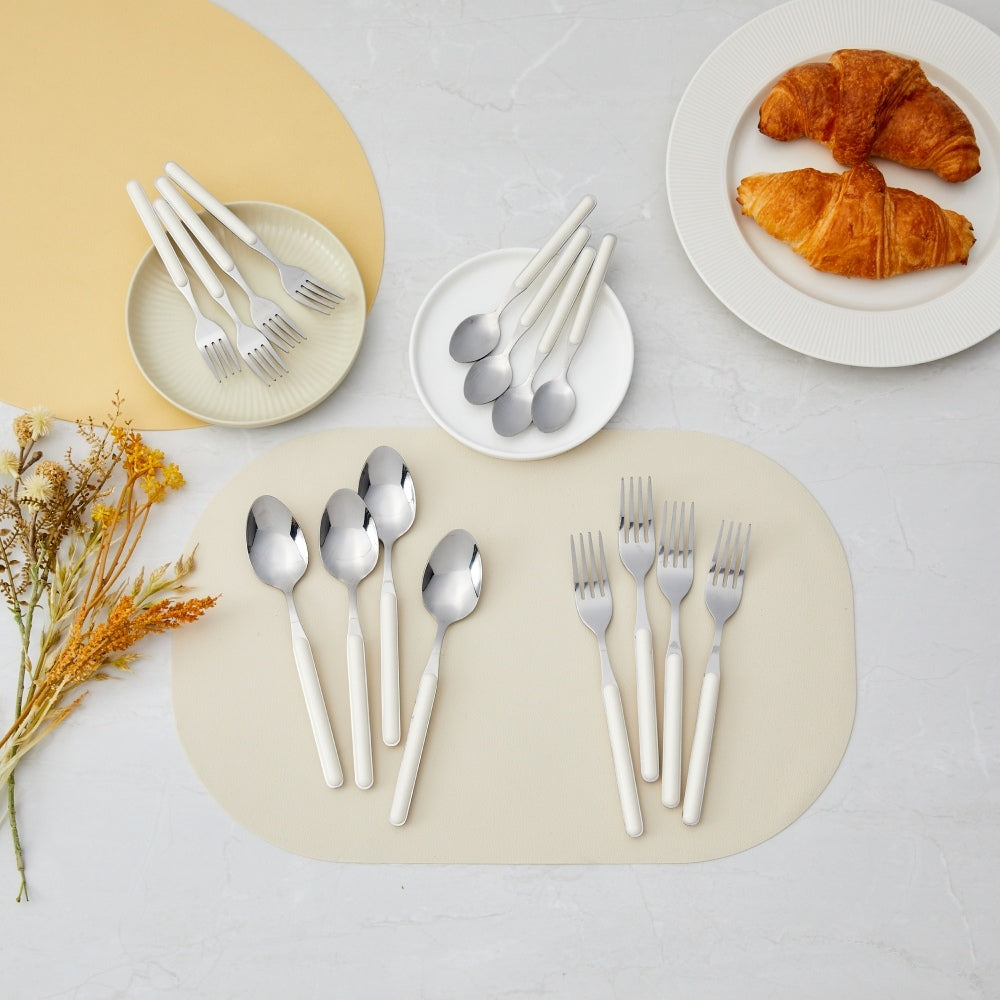 Ivory Dessert Spoon & Fork Set – 8Piece