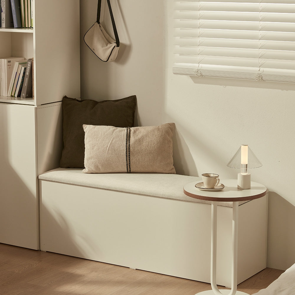 Low Cushioned Storage Bench
