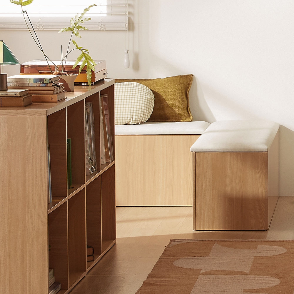 Low Cushioned Storage Bench
