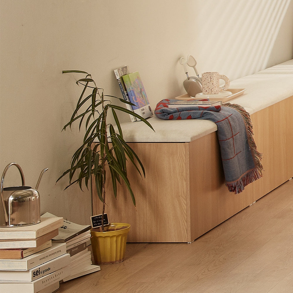 Low Cushioned Storage Bench