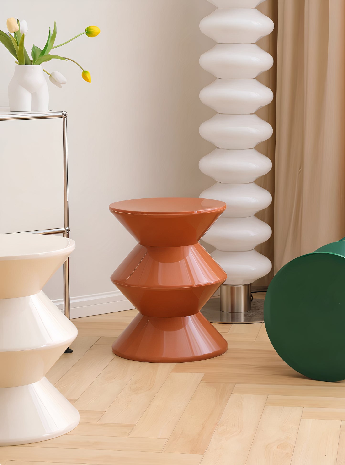 Hourglass Accent Stool