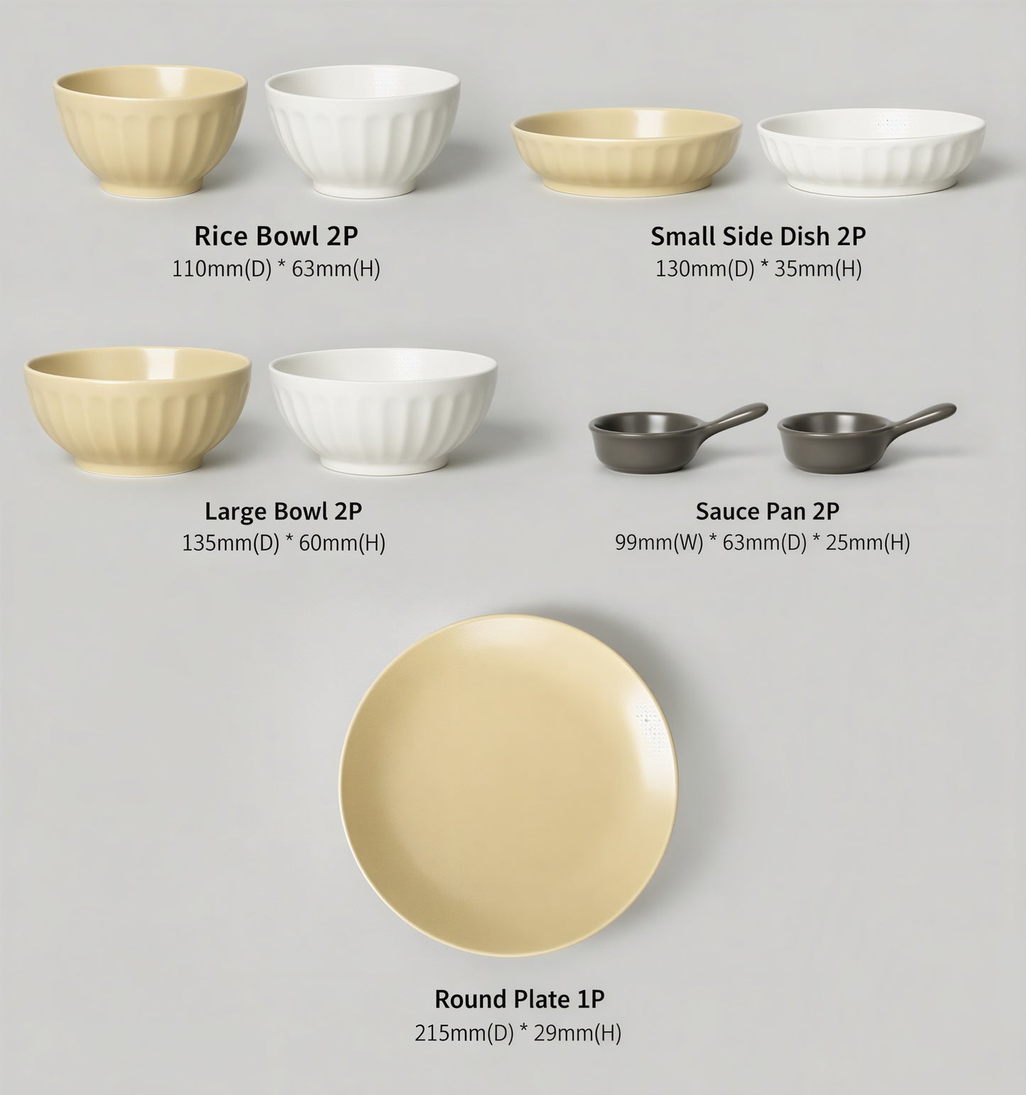 Mild Matte Dinnerware Set for 2 (9-Piece)