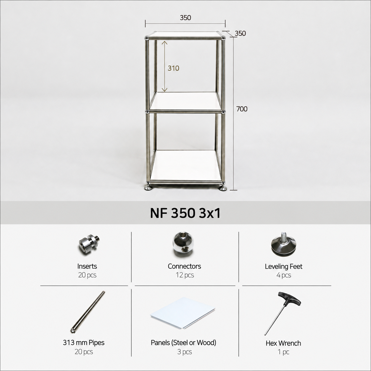 Mid-Century DIY 3-Tier Modular Shelf