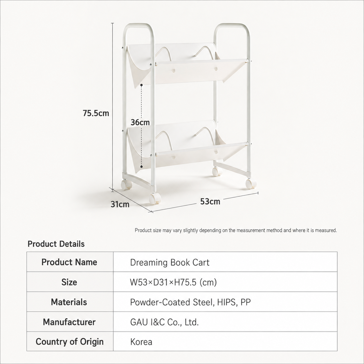 Dreaming 2-Tier Rolling Book Cart