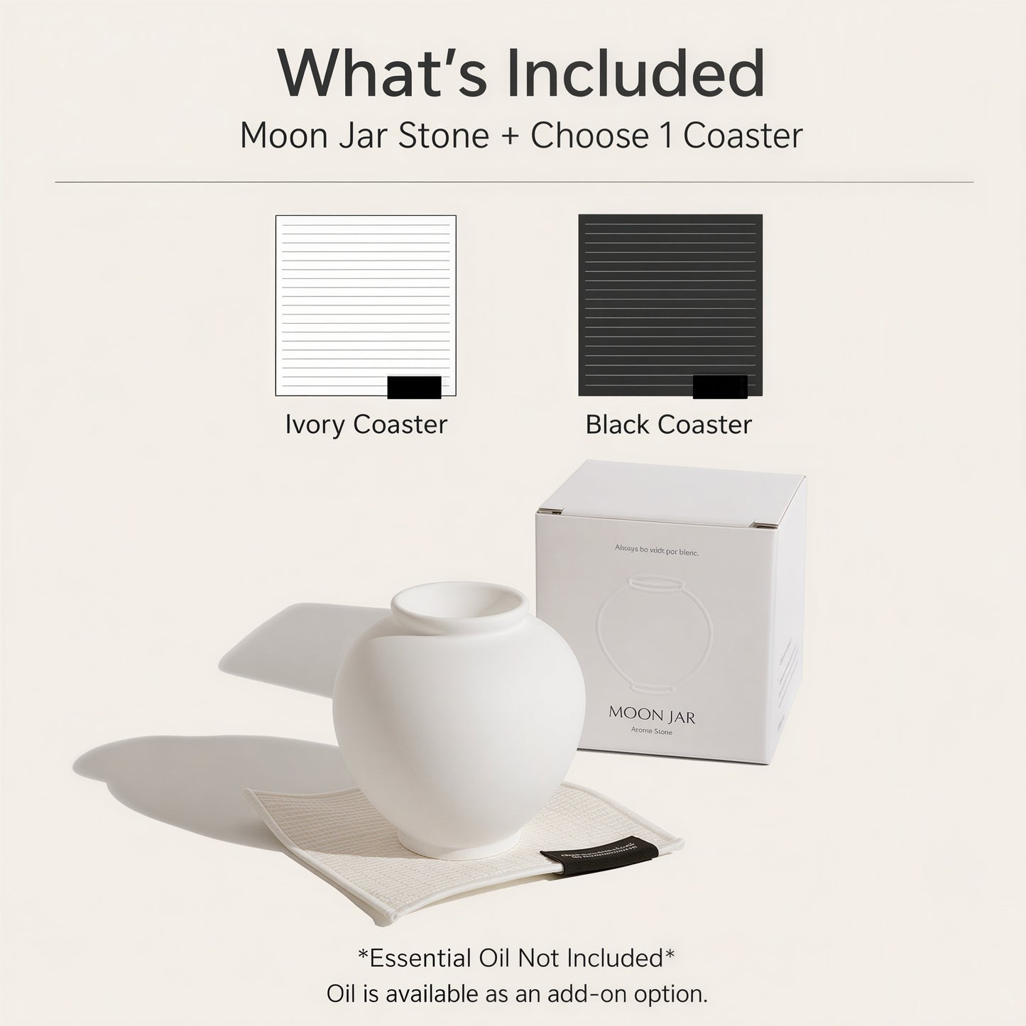 Moon Jar Stone Diffuser Set with Coaster