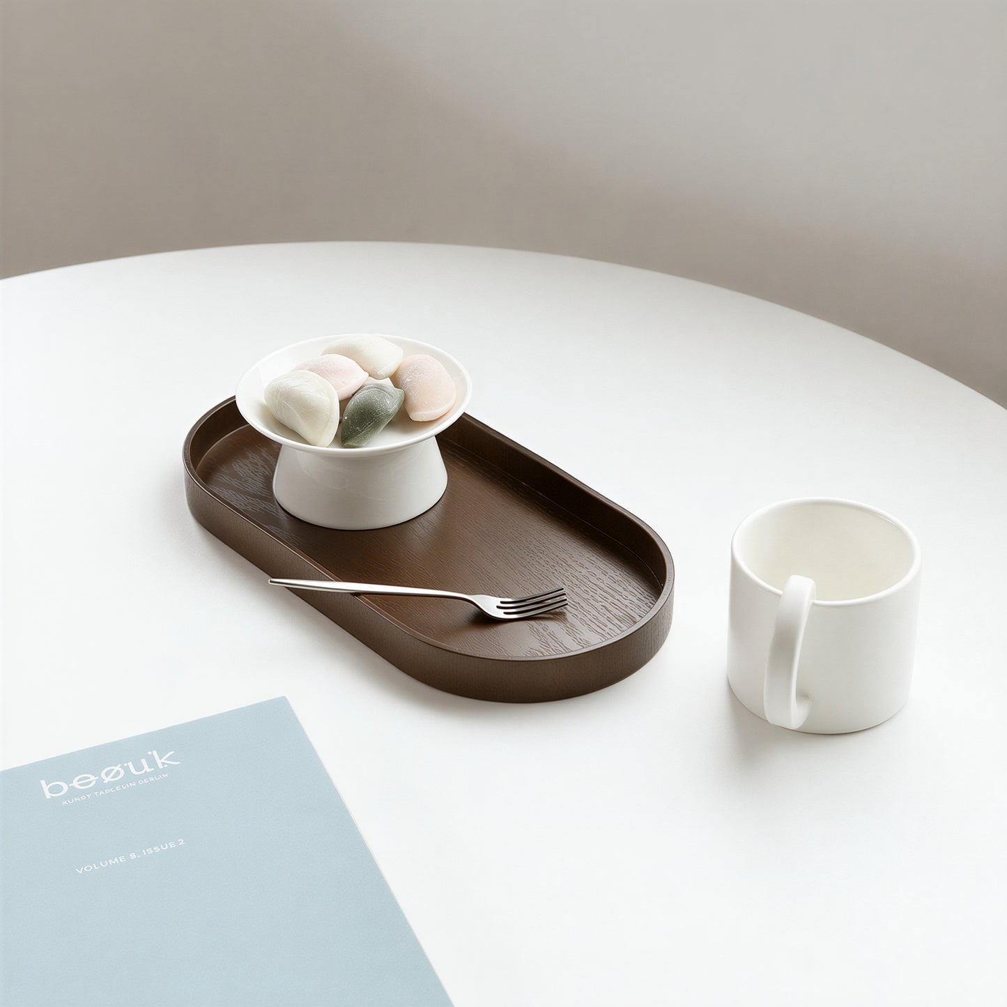 Erato Woodin Walnut Oval Serving Tray