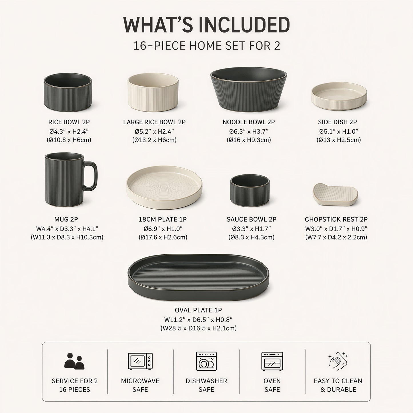 Soft Clay Korean Dining Set for 2 (16-Piece)